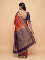 Mugdha Brown Kanjeevaram silk saree with Rich golden border
