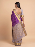 Mugdha Pink Kanjeevaram silk saree with peacock motif