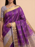 Mugdha Pink Kanjeevaram silk saree with peacock motif