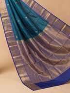 Mugdha Teal Blue Kanjeevaram Silk with Royal Blue Border