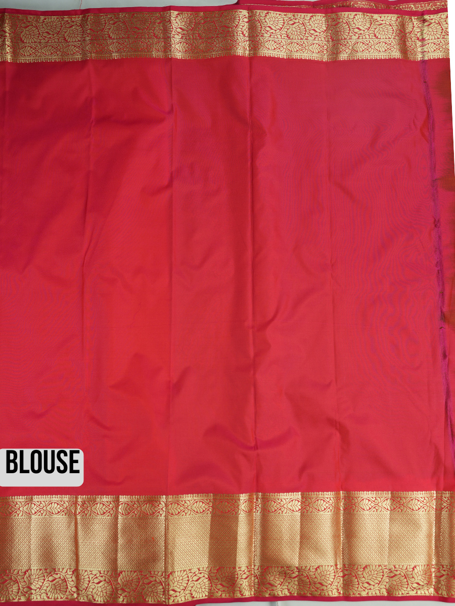 Olive Green Tissue Brocade Semi Silk Saree