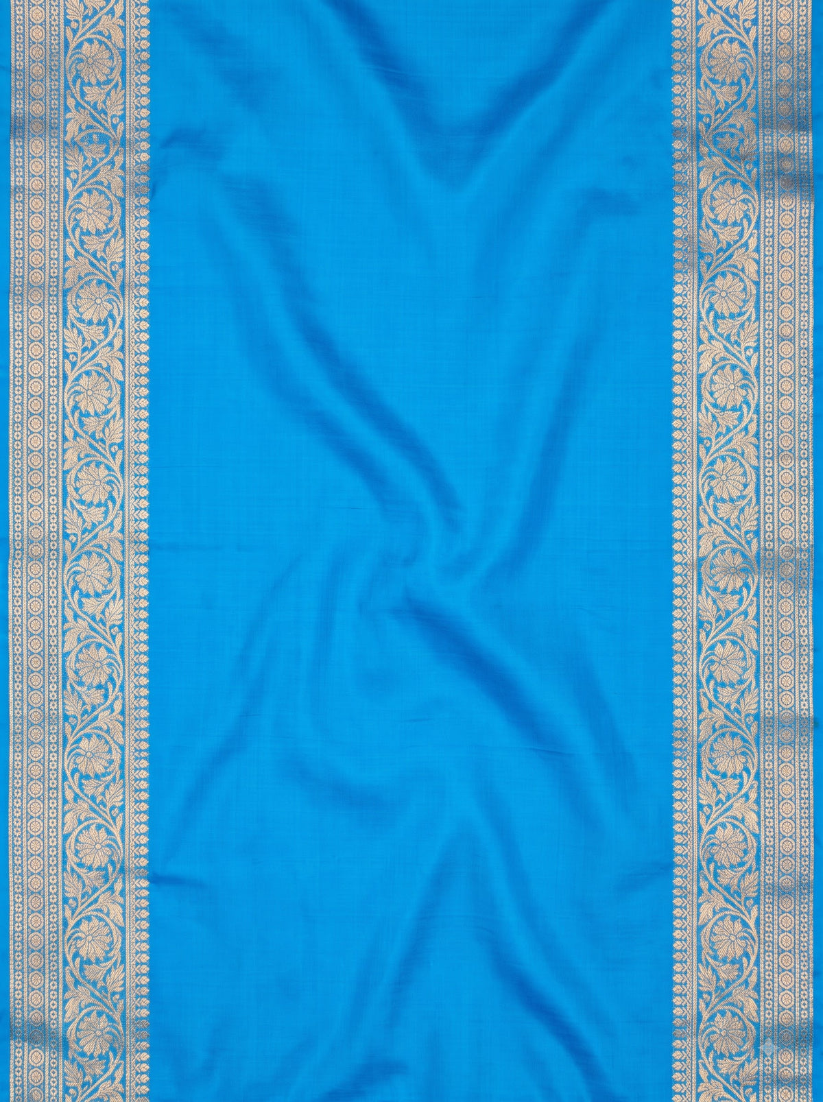 Bright Pink and Sky Blue Gold Zari Woven Chiniya Silk Saree