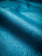 Aqua Blue Silk Saree with Self Woven Geometric Pattern