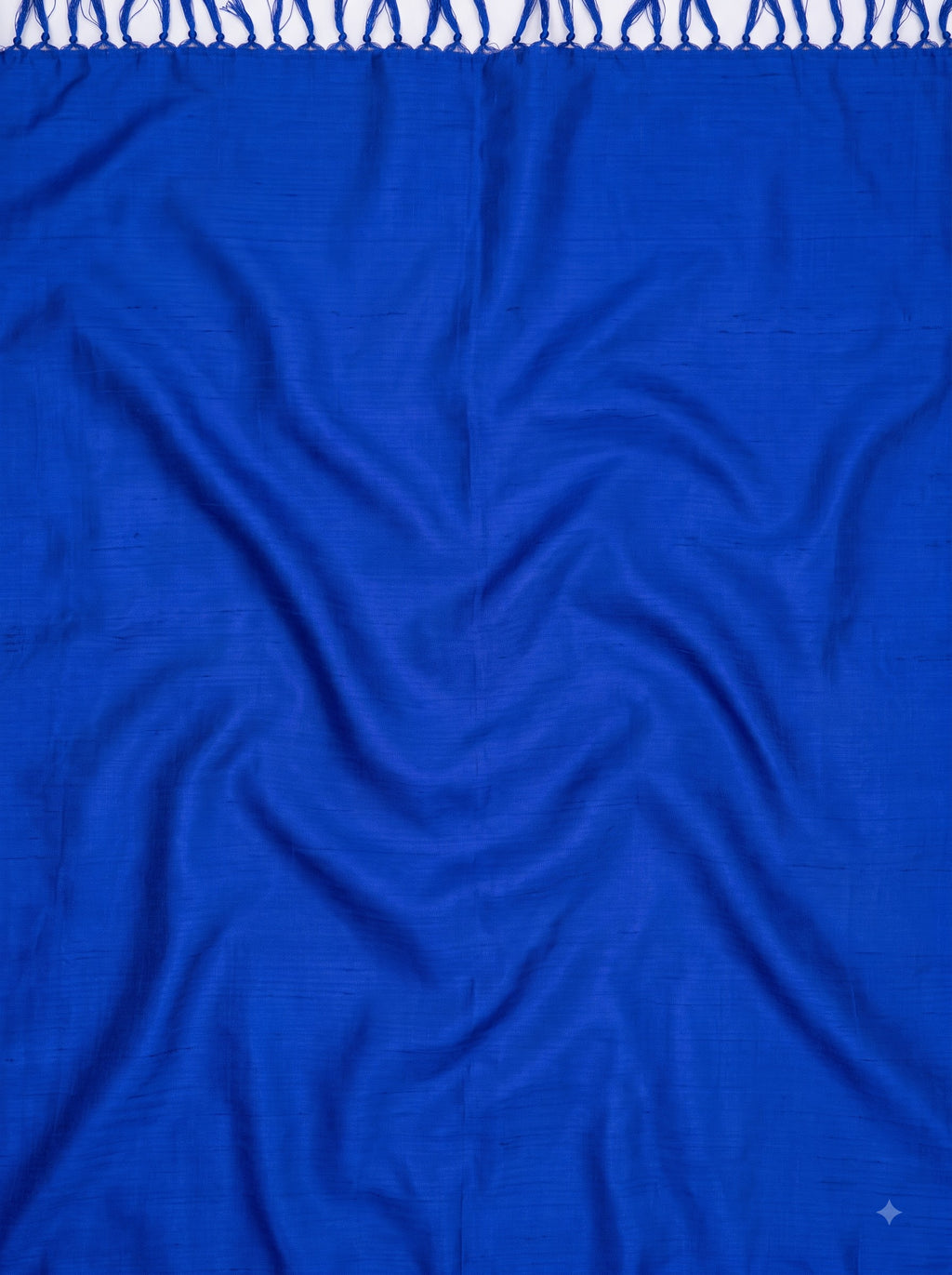 Yellow Royal Blue Chiniya Silk Gold Zari Floral Saree.