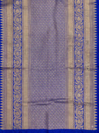 Purple Gold Tissue Brocade Saree with Green Contrast Section and Gold Zari Checks