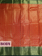Red Tissue Brocade Semi Silk Saree