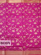 Magenta Sico Saree Saree with Woven zari lattice work border