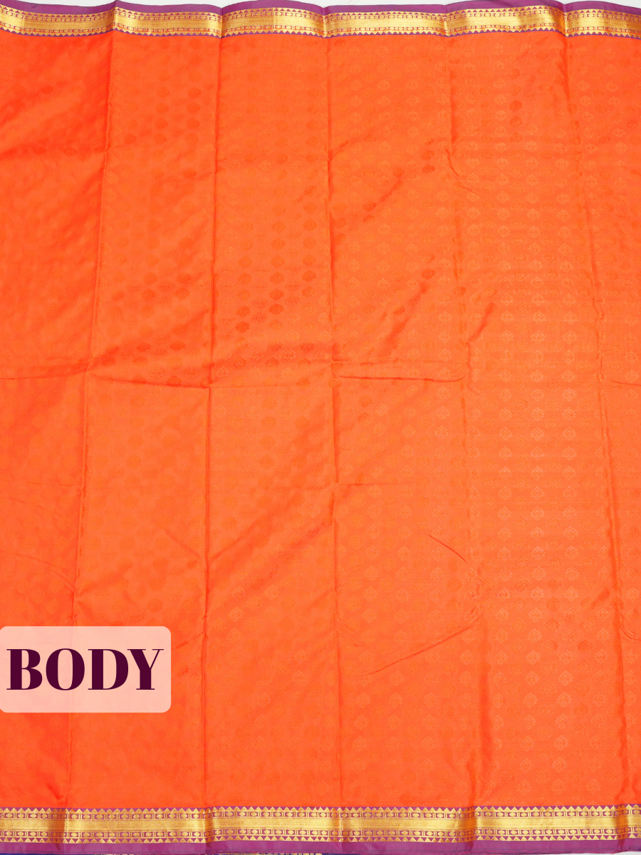 Red Semi Silk Saree with Geometric Zari Border
