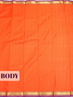 Red Semi Silk Saree with Geometric Zari Border