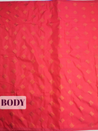 Red Semi Silk Saree with Narrow Contrast Woven Border