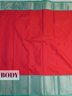 Red Semi Silk Saree with Solid Zari Border