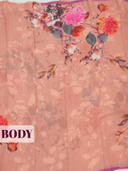 Light Pink Pure Chiffon Saree with Borderless Design