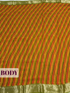 Multi color Semi Chiffon Saree with Traditional Floral Border