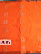 Orange Semi Silk Saree with Broad Zari Brocade Border