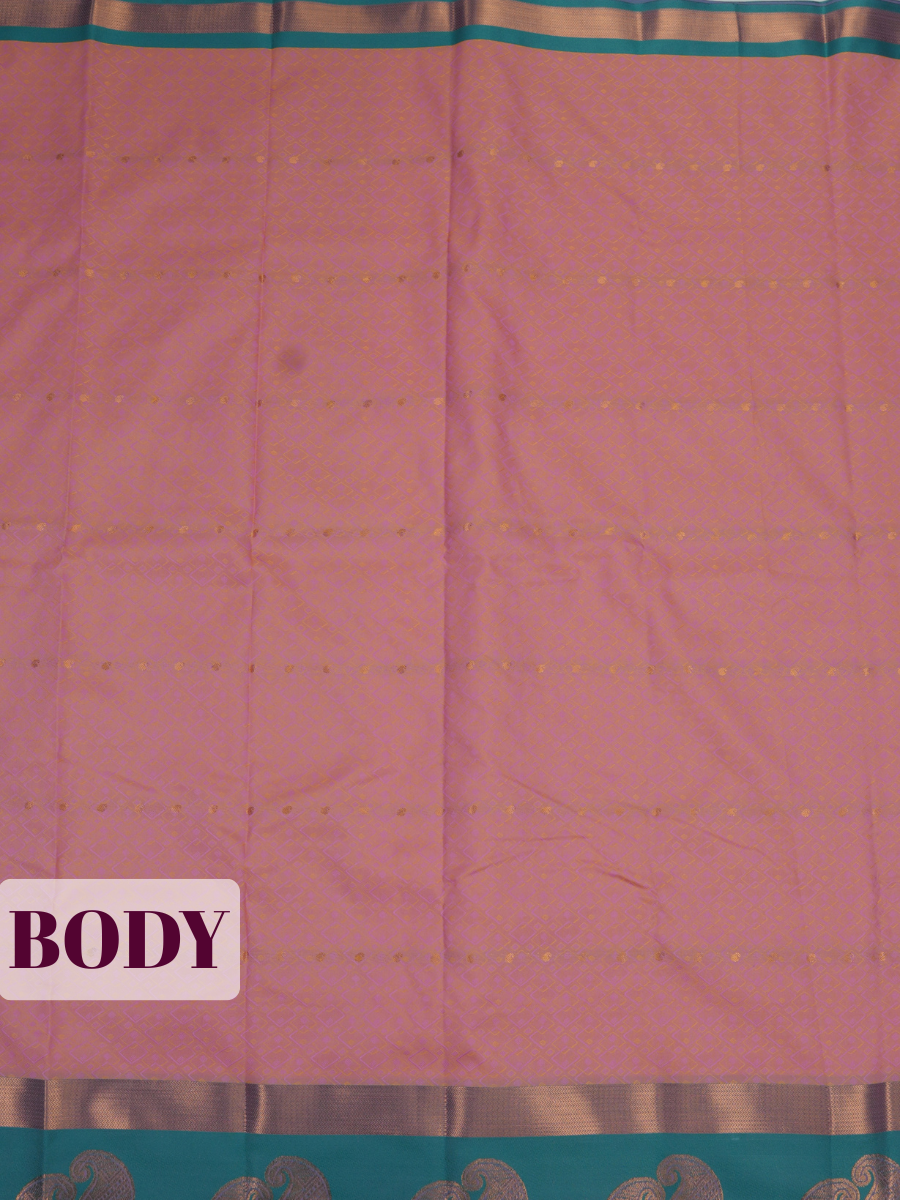 Pink Silk Saree with Geometric Woven Pattern and Paisley Pallu