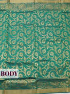 Green Sico Saree Saree with Contrast border with zari chevron and weave