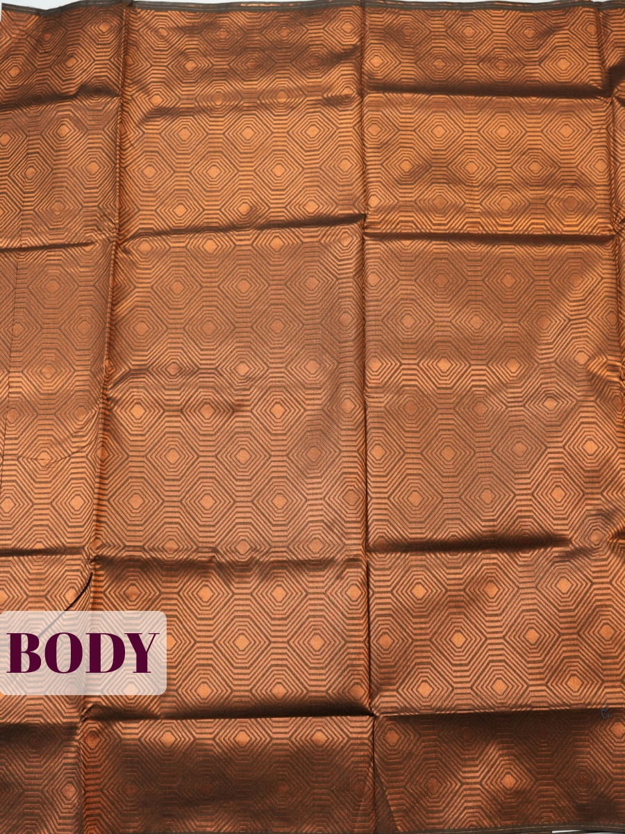 Copper Sico Saree Saree with Borderless Finish