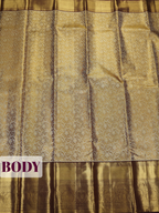 Gold Pure Tissue Silk Saree with Diamond Woven Body and Ornate Zari Pallu