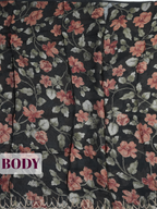 Black Satin Fancy Saree with Brasso Print with Metallic Floral Motifs