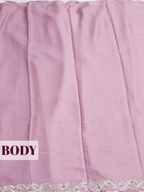 Mauve Pink Satin Fancy Saree with Stone-Studded Border Design