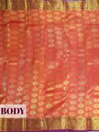 Red Tissue Brocade Semi Silk Saree