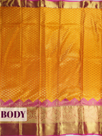 Yellow Tissue Brocade Semi Silk Saree