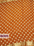 Caramel Semi Chiffon Saree with Traditional Floral Border
