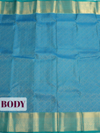 Blue Kanchivaram Saree with Geometric Diamond Zari Border