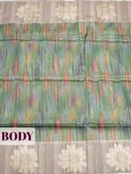 Green Semi Tussar Saree with Muted Taupe Floral Zari