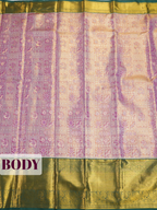 Purple Kanchipuram Tissue silk Saree with Diamond Lattice Zari Border