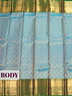 Blue Kanchivaram Saree with Ornate Peacock Border