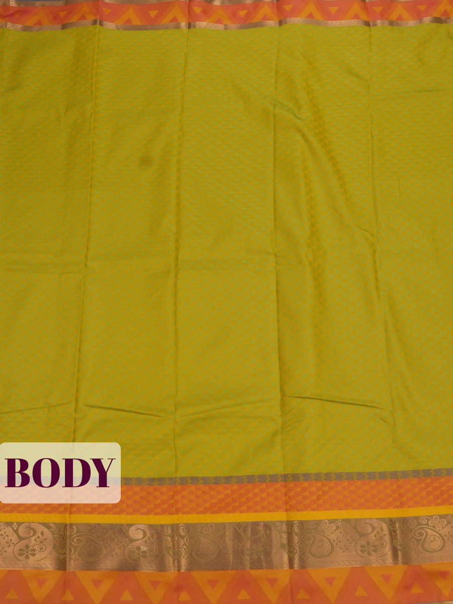 Mustard Yellow Silk Saree with Fine Woven Pattern and Zari Border