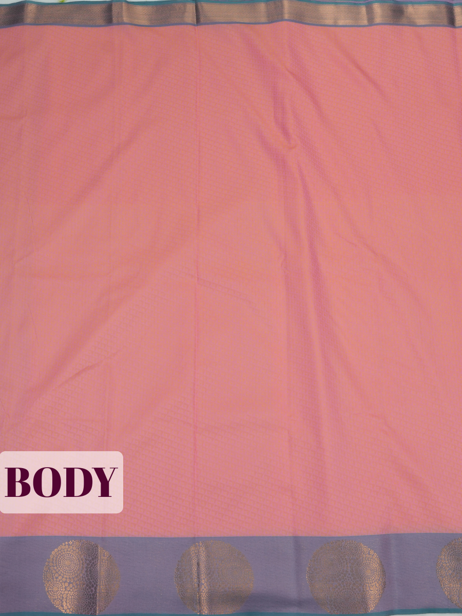 Coral Pink Bangalore Silk Saree