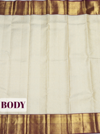 White Pure Kanchivaram Bridal Silk Saree with Fine Floral Brocade