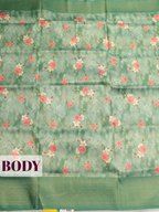 Green Bangalore Sof Silk Saree with Matte Metallic Border