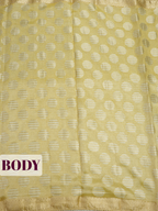 Olive Gold Tissue Organza Saree with Zari with beaded loop trim edge