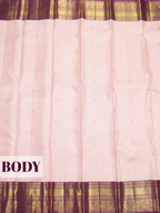 Light Pink Kanchipuram Arni Silk Saree with Floral Paisley Zari Border