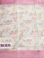 Pink Bangalore Sof Silk Saree with Wavy Geometric Brocade Border
