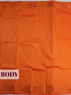 Orange Semi Silk Saree with Medium-Width Self-Design Zari Border