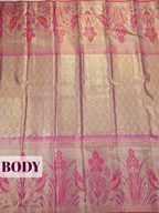 Rose Pink Pure Tissue Silk Saree with Floral Zari Weave