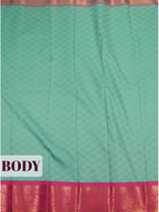 Mint Green Silk Saree with Geometric Woven Pattern and Floral Zari Pallu
