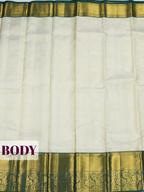 White Pure Kanchivaram Bridal Silk Saree with Gold Zari Brocade
