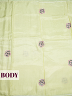Lime Pure Silk Fancy Saree with Beaded Pearl & Sequin Trim