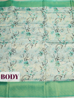 Green Bangalore Sof Silk Saree with Brocade Woven Border