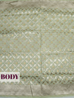 Pista Green Organza Saree with Floral Jaal Zari Border