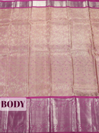 Peach Pink Pure Kanjivaram Bridal Saree with Rich Woven Zari Vanasingaram Temple Border