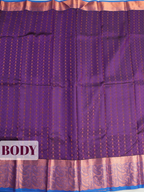 Purple Pure Kanchipuram Saree with Short Plain Gold Zari Border
