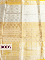 Champagne Gold Pure Kanjivaram Tissue Silk Saree with An elephant-and-floral brocade border