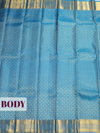 Blue Kanchivaram Saree with Paisley Brocade Zari Border