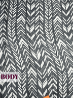 Black Satin Fancy Saree with Abstract Zebra and Wave Stripe Print